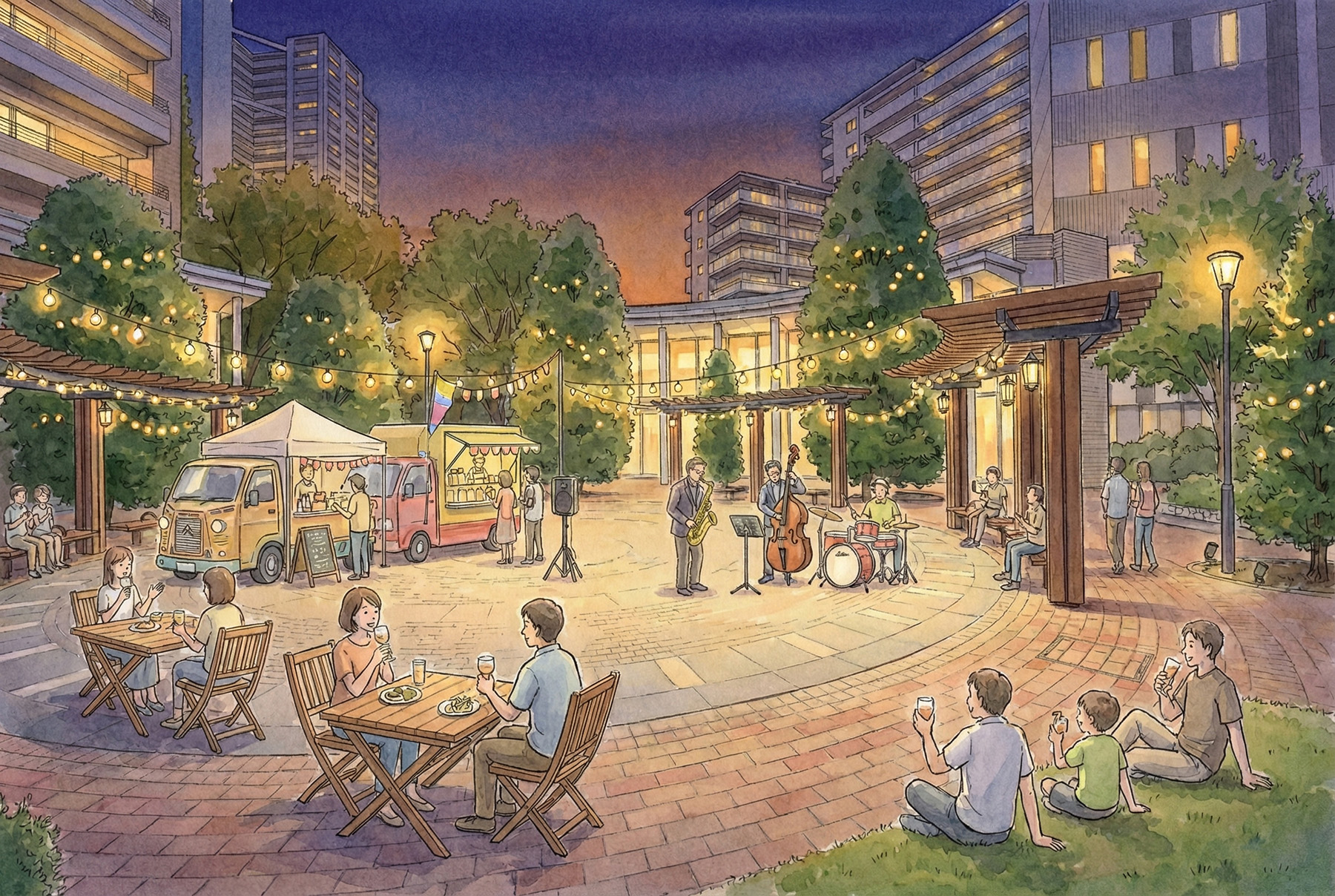 夜のイベントの様子